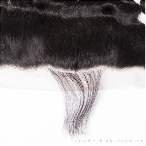 Brazilian Deep Wave Frontal Cuticle Aligned 13x6 Lace Frontal Mink Straight Pre Plucked Lace Frontal